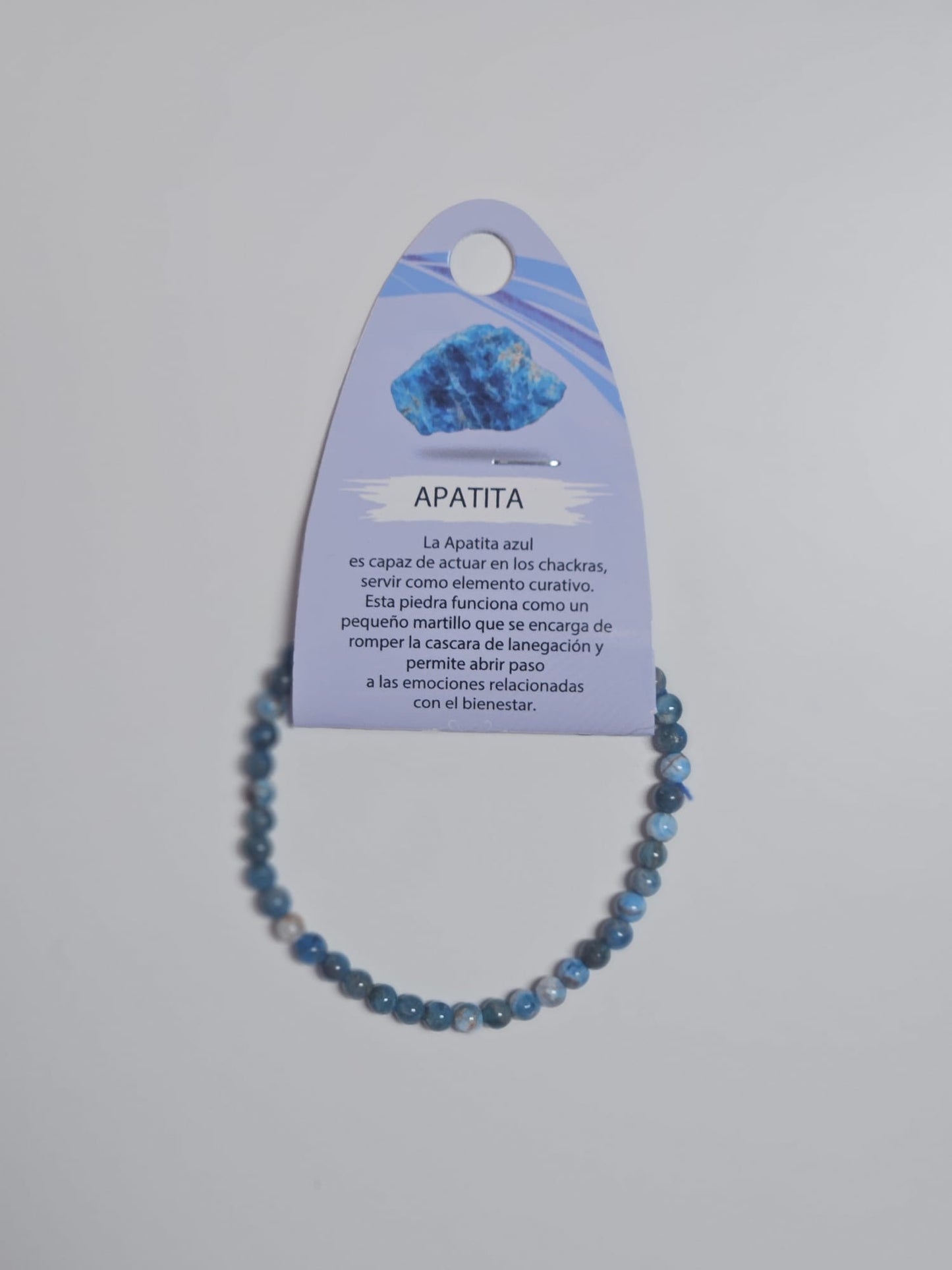 4mm blue apatite mineral bracelet