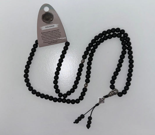 Jap Mala Shaligram 8 mm Con Dije Nudo Sin Fin