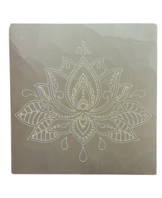 Selenite lotus flower plate