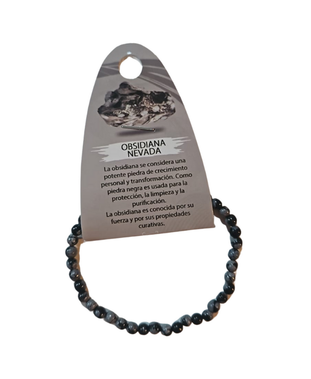 Pulsera obsidiana nevada 4mm