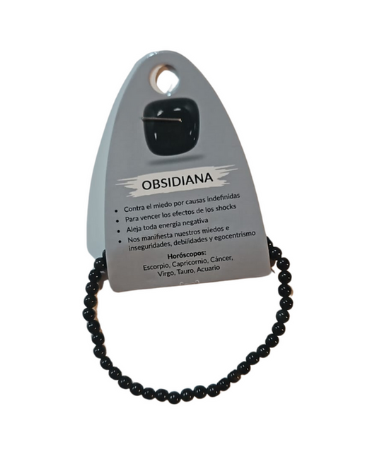 Pulsera obsidiana 4mm