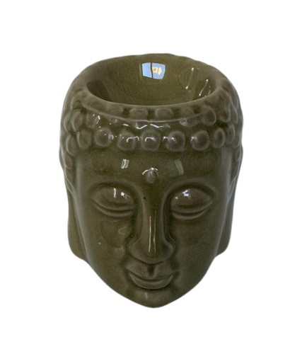 Quemador aceite esencial Budha verde.