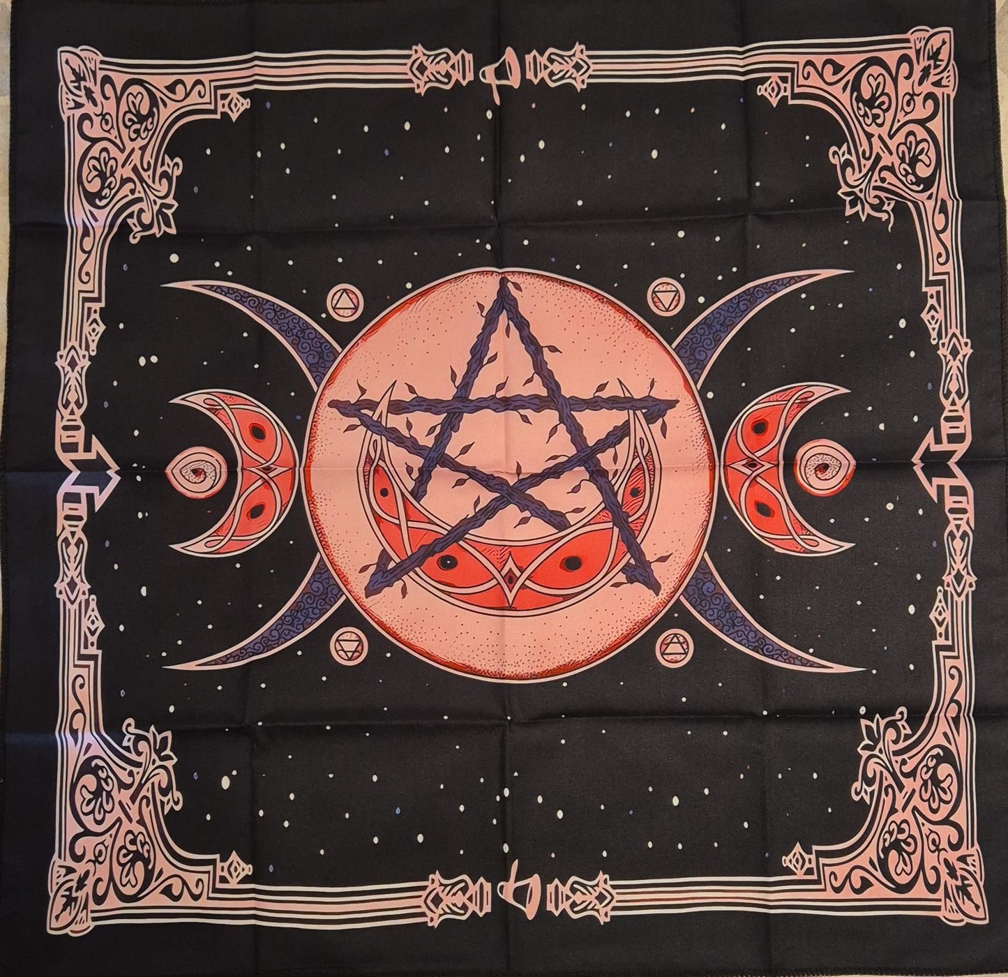 Pink Pentacle Tarot Mat 49x49cm