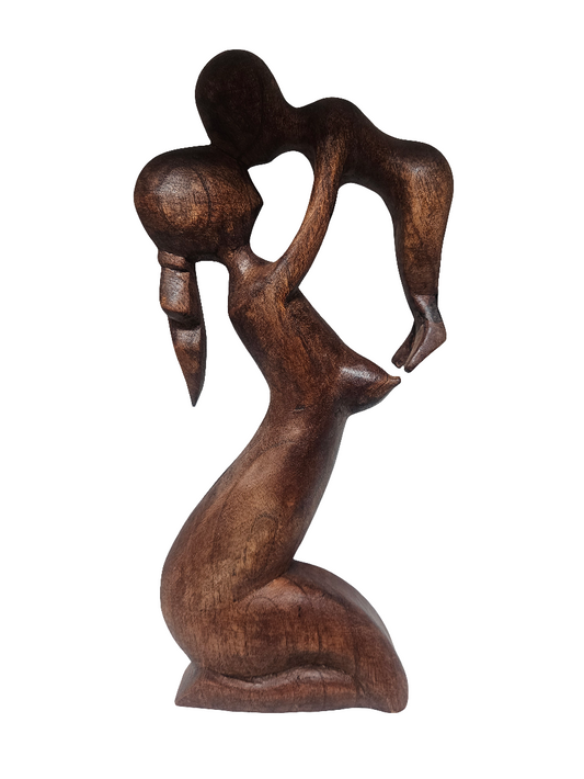 Figura - Mujer con niño madera