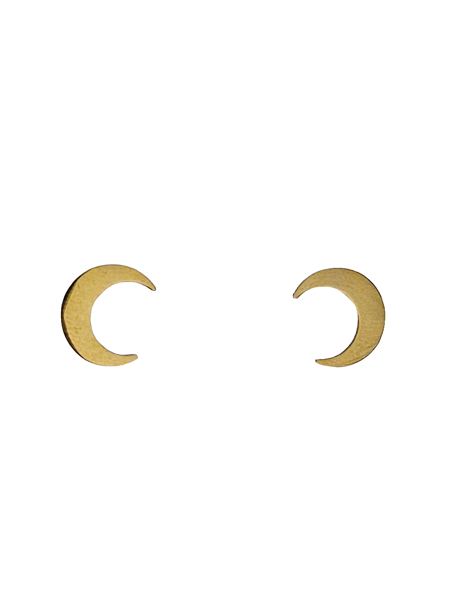 Pendientes Acero Dorado Luna