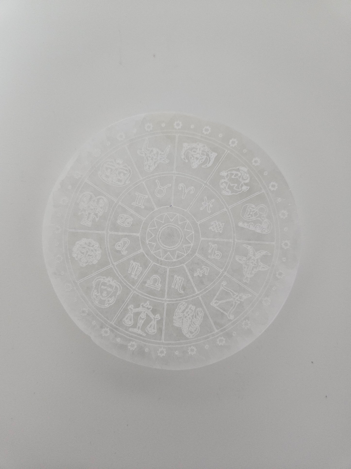 Zodiac Selenite Plate